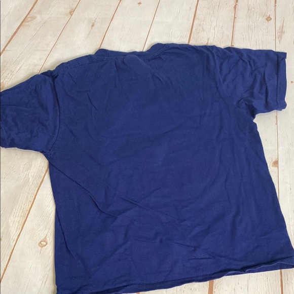 Port and Company Navy Blue Kids Shirt with Soccer Santa Design - Picture 3 of 3